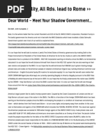 Dear World - Meet Your Shadow Government..