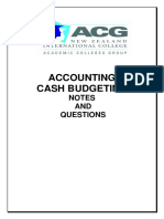Cash Budgeting Notes and Questions
