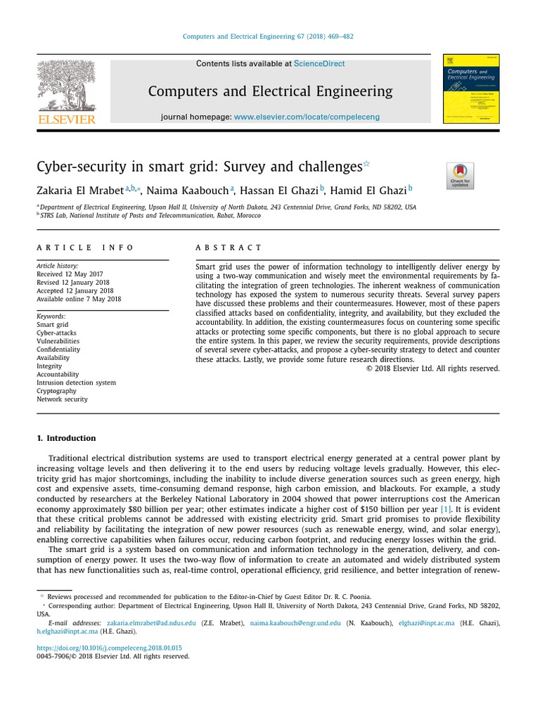 Cyber-Security in Smart Grid Survey and Challenges | PDF | Scada ...
