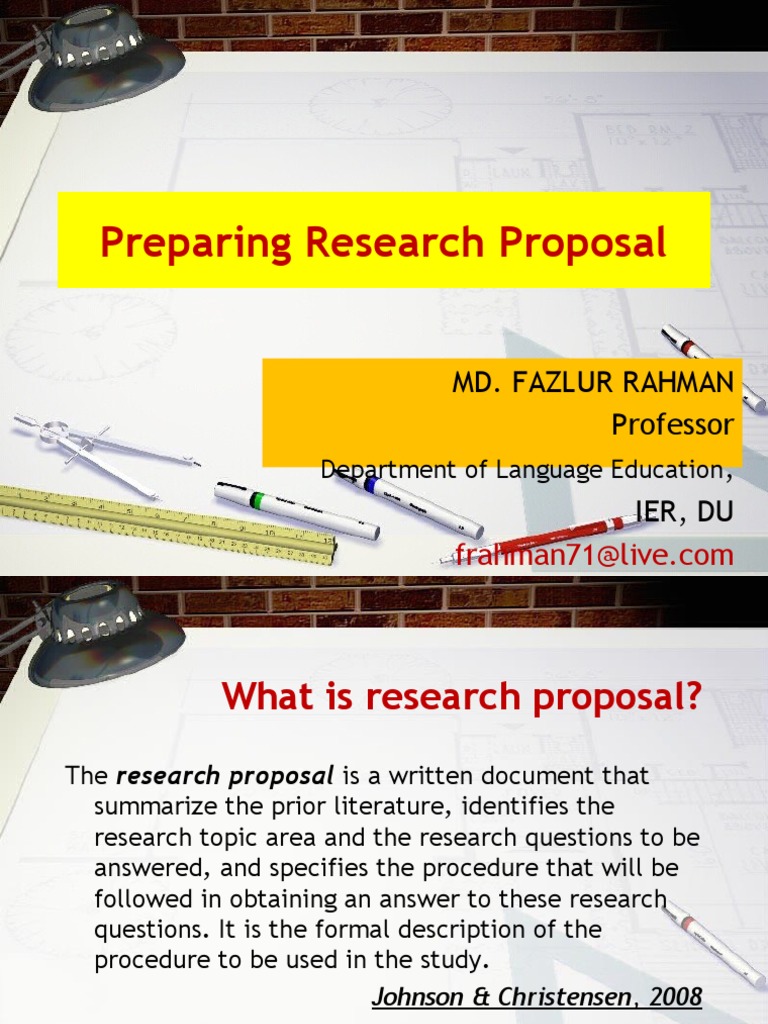 techniques of preparing research proposal
