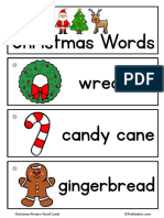 Christmas Words Wreath Candy Cane: Gingerbread