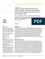 Impact of Social Capital, Harassment of Women and Girls, and Water and Sanitation Access On Premature Birth and Low Infant Birth Weight in India