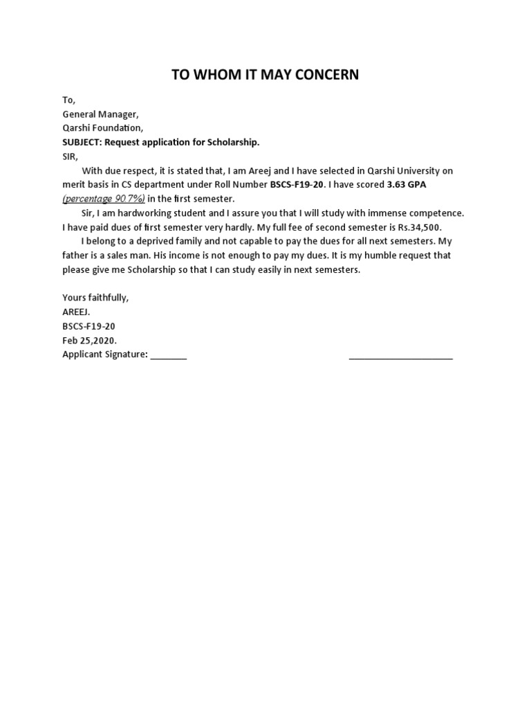 Fee Concession Form PDF