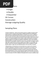 Acceptance Sampling Plans