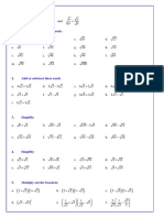 Worksheet On Surds PDF