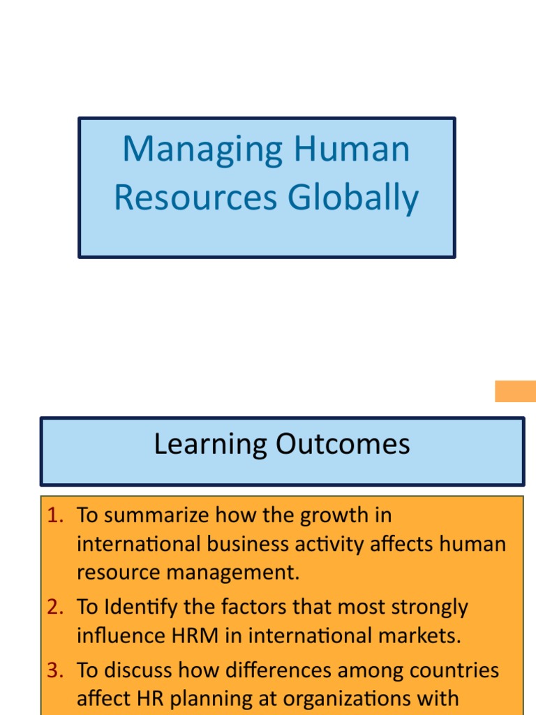 Managing Human Resources Globally | PDF | Human Resource Management ...