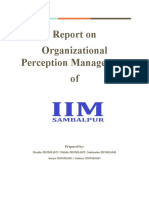 Report On Organizational Perception Management Of: Prepared by