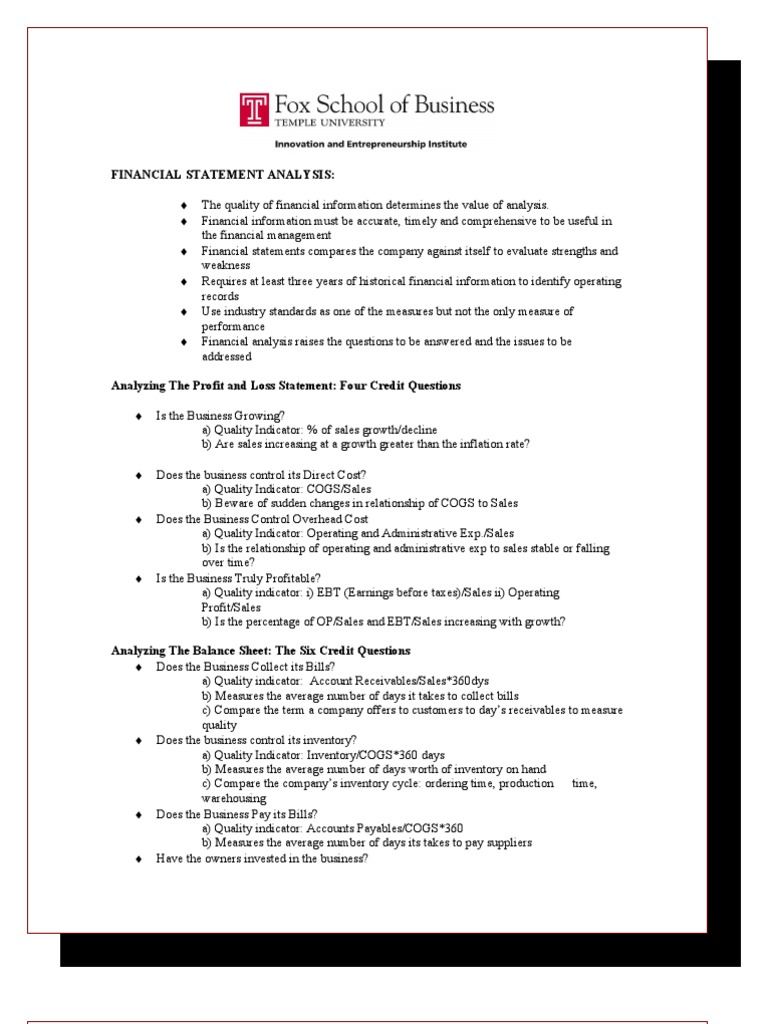 Fin Statement Analysis | PDF