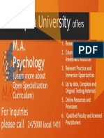 Mapua University M.A. Psychology Open Specialization Curriculum