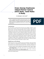 Work Stress Among Employees of Dindigul District Central Cooperative Bank, Tamil Nadu: A Study