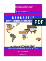 Geografie. Continentele Extraeuropene. Caietul Elevului Pentru Clasa A 7-A