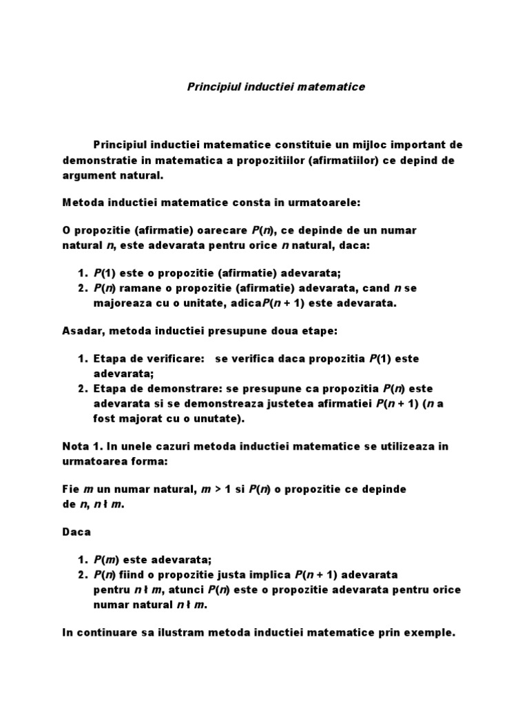 Inductia Matematica | PDF