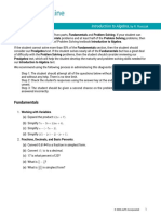 Intro Algebra Pretest PDF