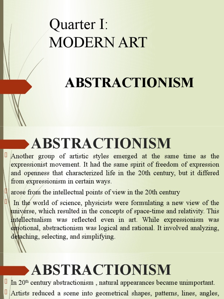 Arts 1stGP - Abstractionism | PDF | Abstract Art | Cubism