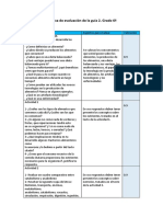 Rubrica de Evaluación de La Guía 2. Grado 6. Junio 1