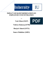 Impact of Sleep Deprivation On Employee Concentration