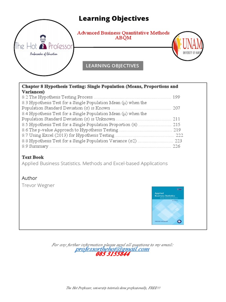 Hypothesis Testing in Business Statistics | PDF