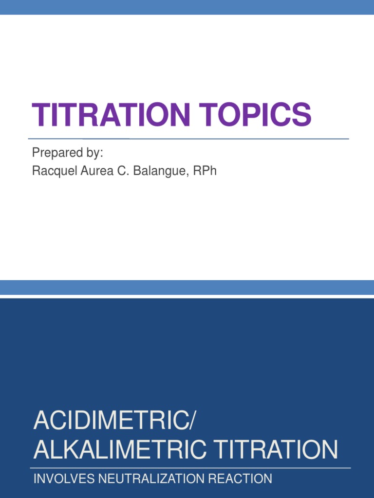 Types of Titrimetric Analysis PDF Titration Chemistry