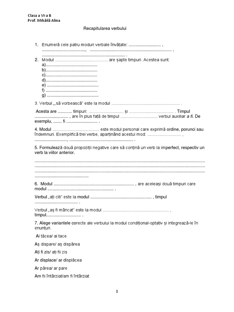 Exerciții A 6a | PDF