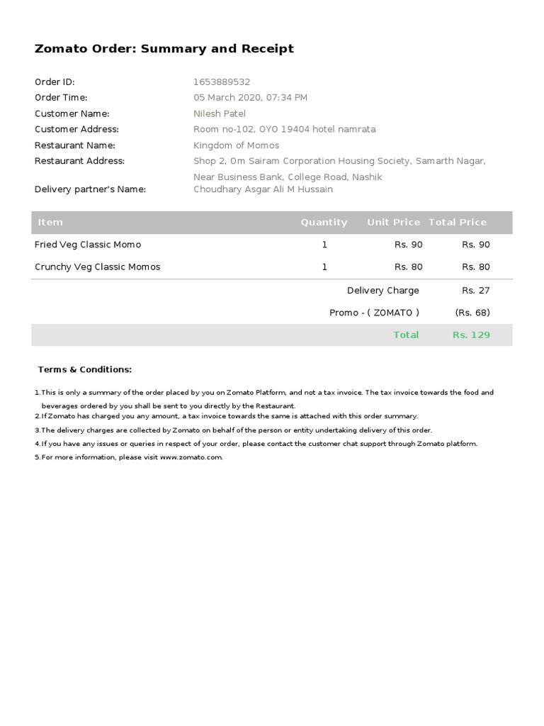 Order Id 1653889532 Receipt Service Industries