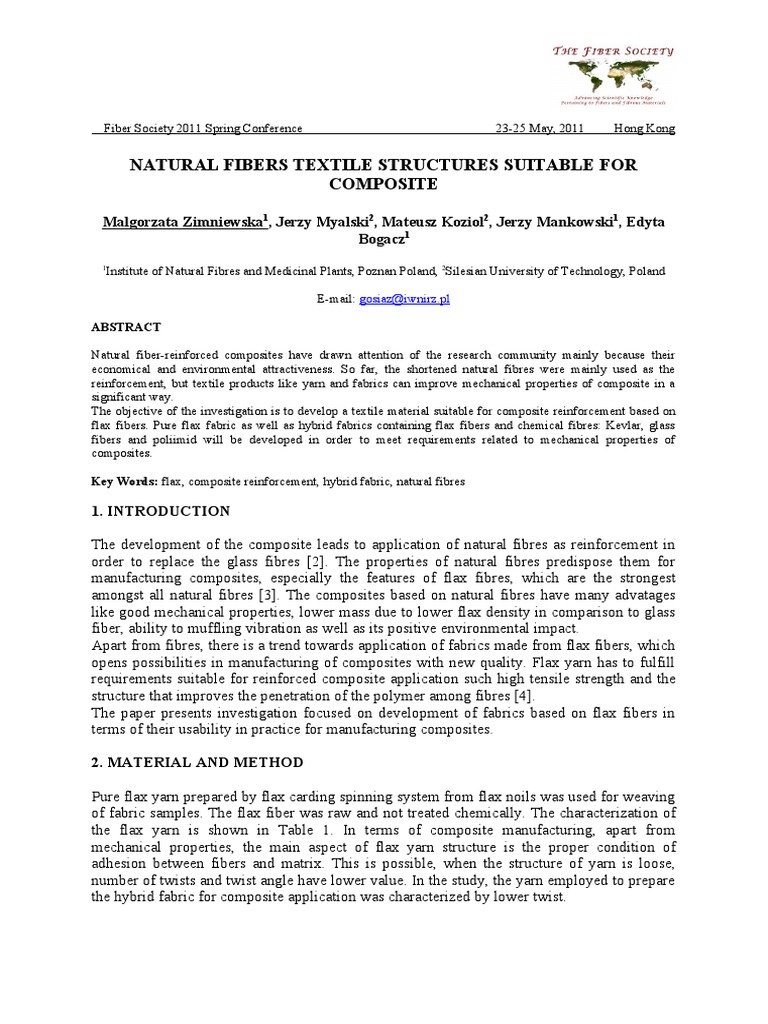 Flax Fiber Composites for Reinforcement | PDF | Composite Material | Fibers