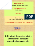 Evaluarea Curenta - Testul 2