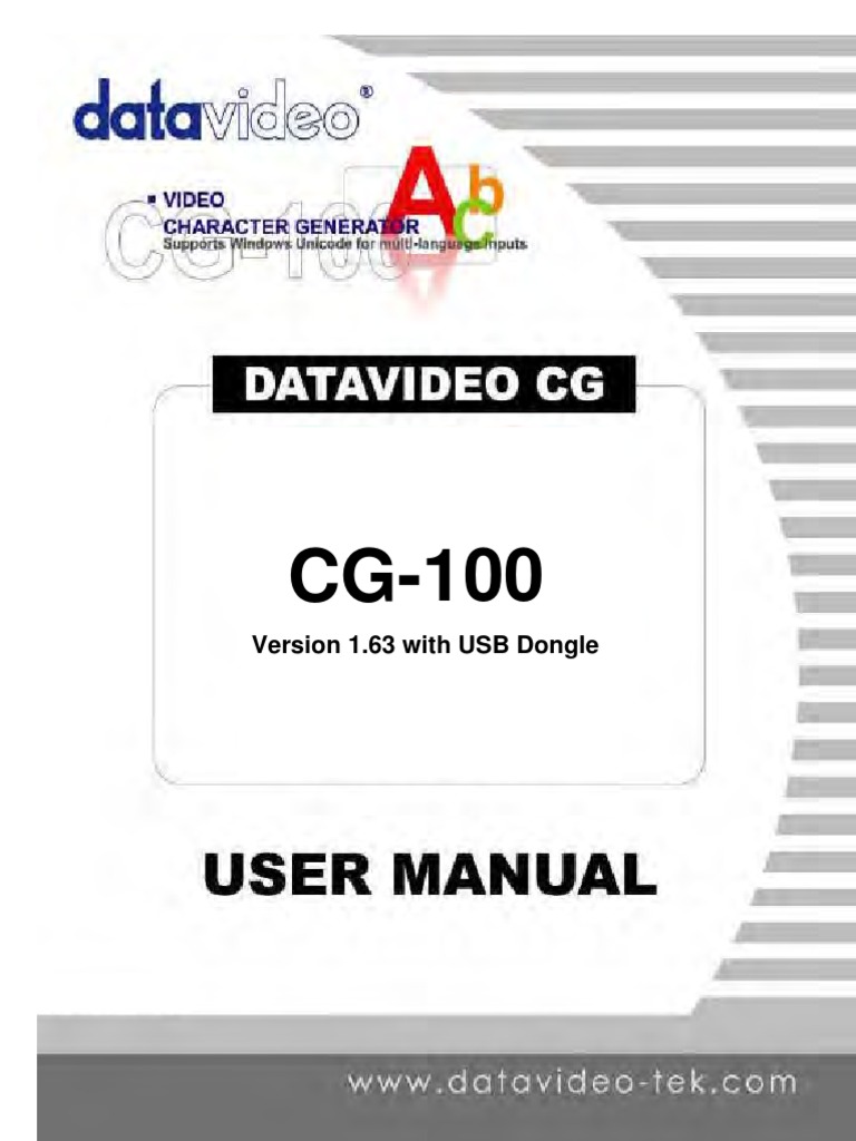 CG-100 Manual | PDF | Button (Computing) | Computer Graphics