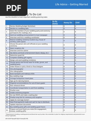Wedding To Do List Template