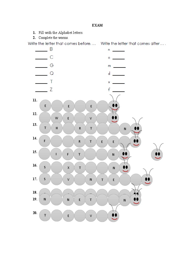 Alphabet Completion Worksheet | PDF