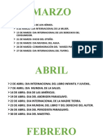 Calendario de fechas conmemorativas 2022