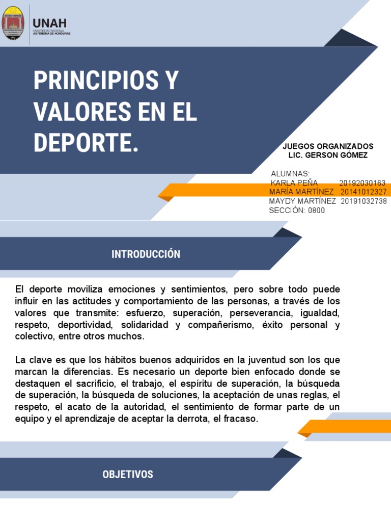 Valores y Principios en el Deporte | PDF | Deportes | Comportamiento