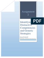 Assignment 2: Identifying Distinctive Competencies and Generic Strategies