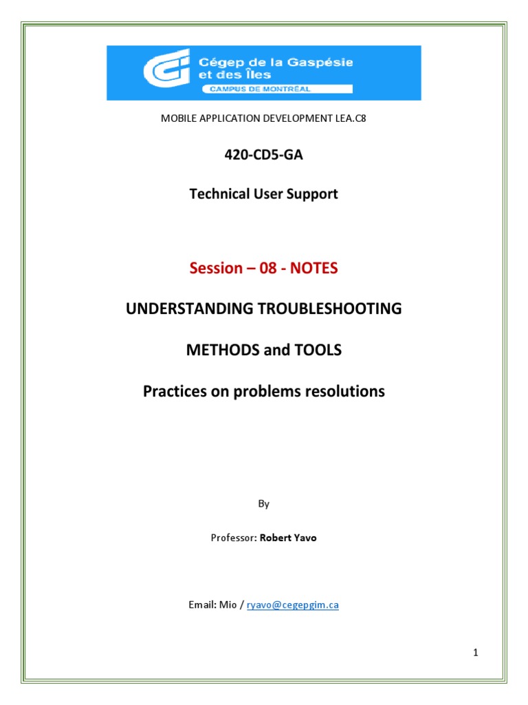 Troubleshooting Methods and Practices | PDF | Troubleshooting | Computing