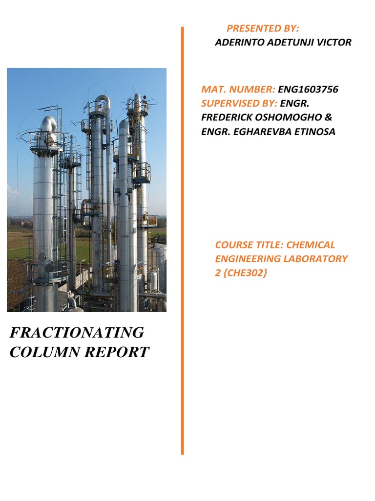 Fractionating Column Experiment Report | PDF | Distillation | Chemical ...