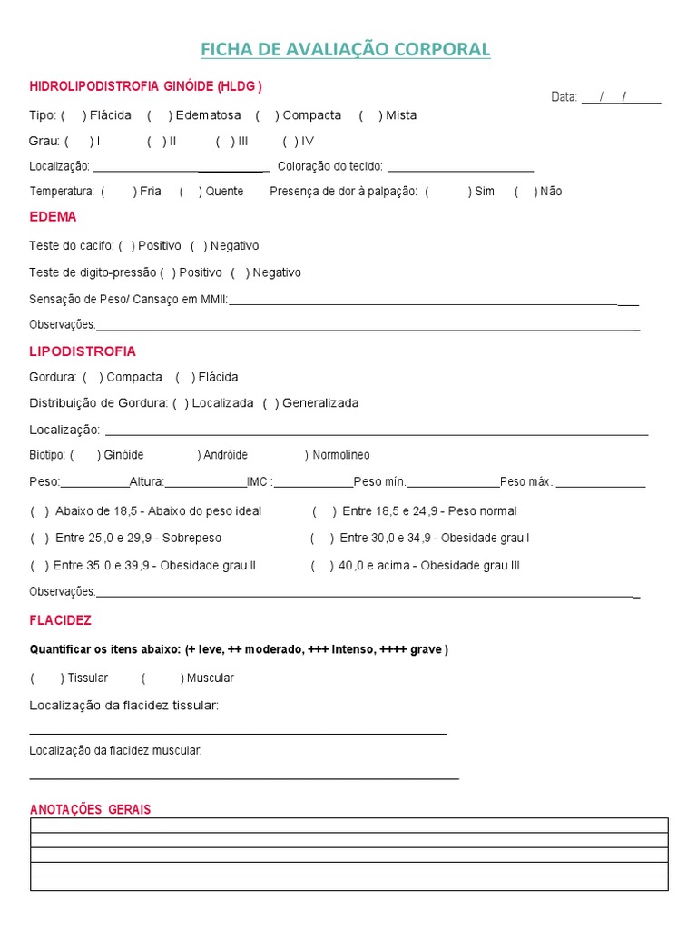 Ficha de anamnese corporal: como usar o documento - Zello Saúde