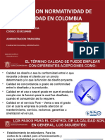 NORMATIVIDAD DE LA CALIDAD EN COLOMBIA