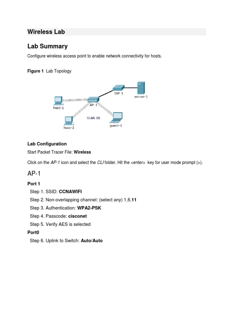 Configure Wireless Access Point Lab | PDF