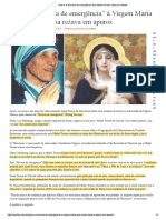 Madre Teresa rezava Novena de emergência à Virgem Maria