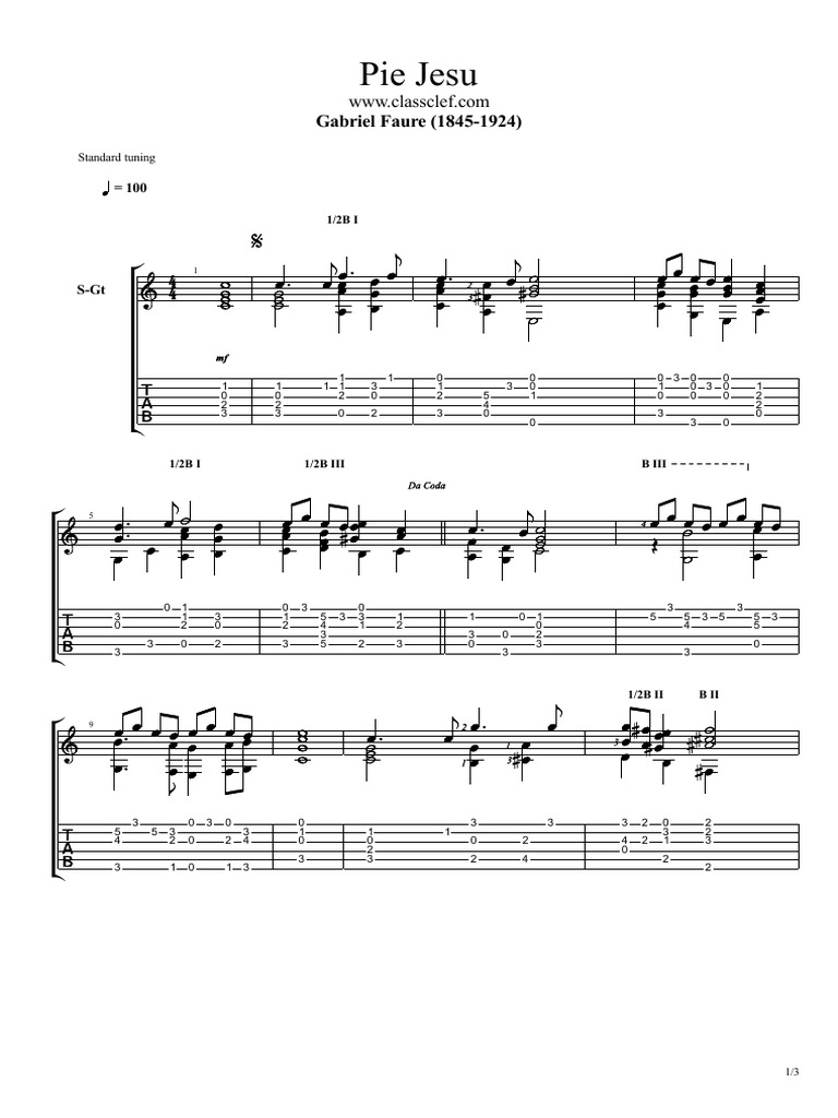 Pie Jesu by Gabriel Faure PDF Latin Language Christian Hymns