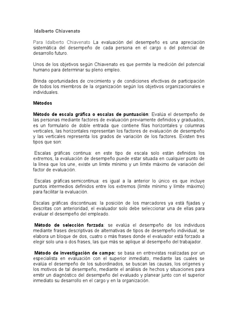 Idalberto Chiavenato Pdf Evaluación Cognición
