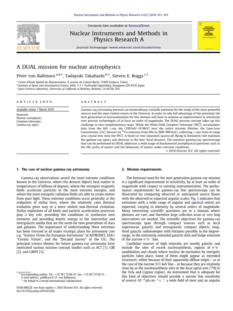 A DUAL Mission Fo - 2010 - Nuclear Instruments and Methods in Physics ...