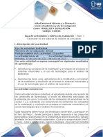 Guía de Actividades y Rúbrica de Evaluación - Paso 1 - Reconocer Los Pre-Saberes Modelos y Simulación PDF