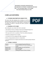 Cost Accounting: Course Description/Objective