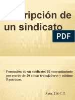 inscripción de sindicato