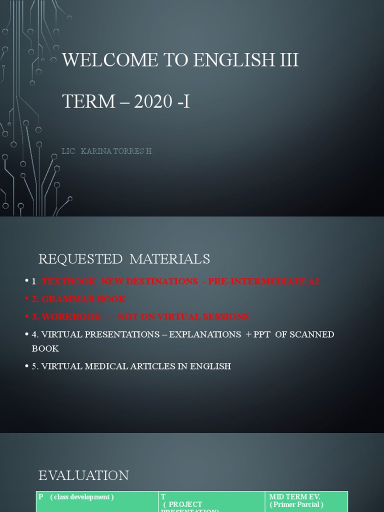 English III Course Overview 2020-I | PDF