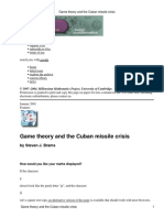 Game Theory and The Cuban Missile Crisis