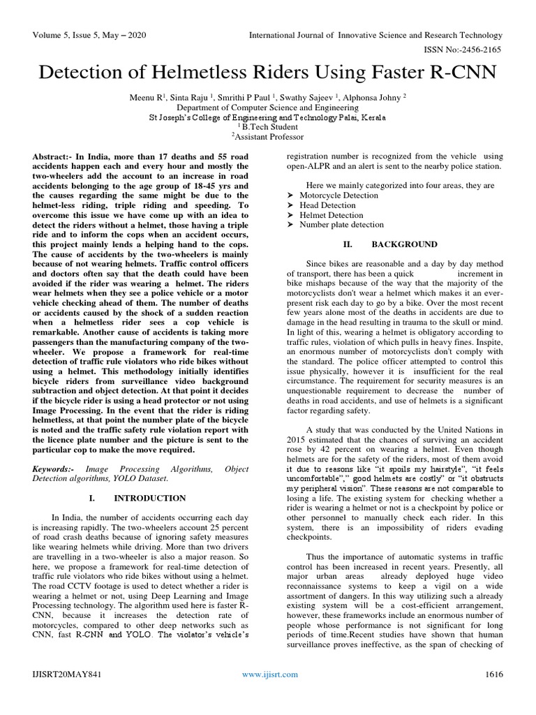 Helmet Detection for Traffic Safety | PDF | Motorcycle | Deep Learning