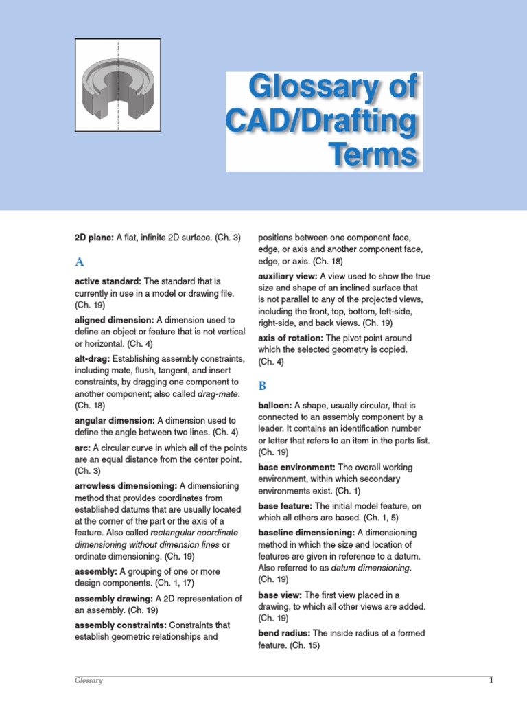 CAD/Drafting Terms Glossary | PDF | Cartesian Coordinate System | Angle