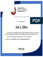 Certificate (For MRRDO Personnel)
