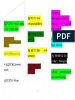 있다To 않다To Not Be, To Not Do 못하다Be Impossible 생각하다To Think 모르다To Not Know 가지다 (Khajeoyo) To Have Or Take Or Hold 태어나다 To Be Born